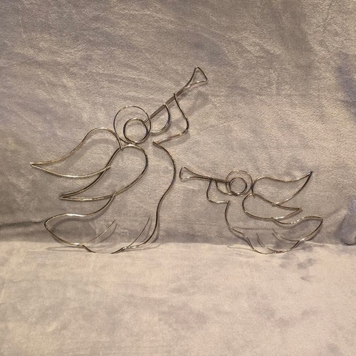 Vintage silver wire angel - wire, wall