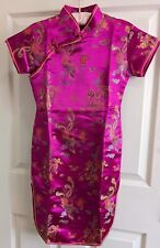 Girls Chinese themed Dress Satin feel UK 5-7 years
