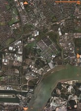 BARKING E6 E16 SE28. Beckton Royal Docks Sewage Works Gas Creek 2000 old map