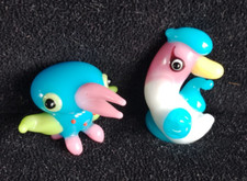 COLOURED GLASS ORNAMENTS x 2