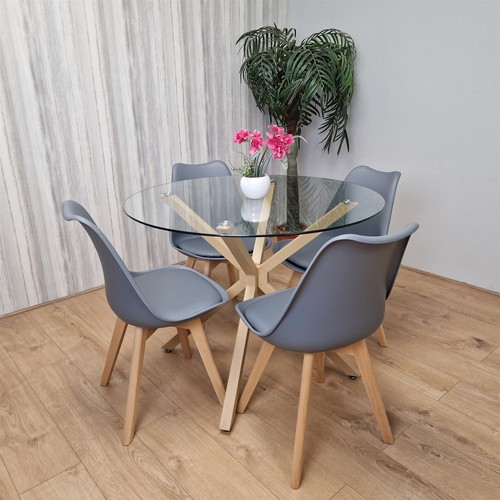 Round glass dining - glass,
