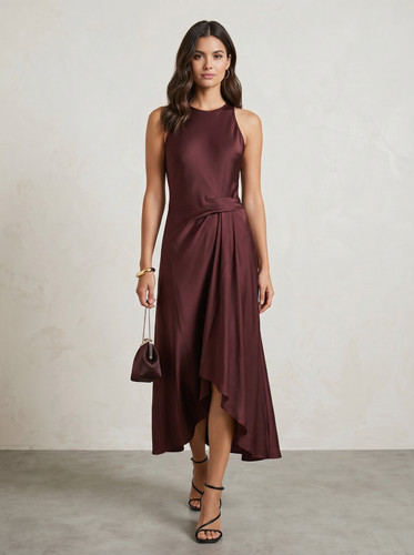 Reiss micah burgundy satin - reiss,