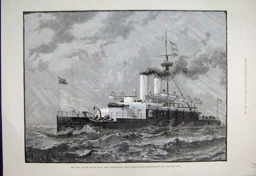 Original old antique print - old,
