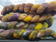 HTC 200g Wool Tops Hand Dyed Whiteface Woodland Roving Spinning Weaving Felting
