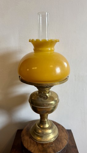 Amber glass shade duplex oil - glass,