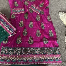 Ladies Indian Silk Embroidered Patiala Suit 