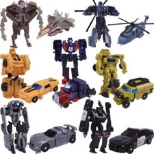 2in1 Mini Deformation Toys Optimus Prime Megatron Robots Car Kids Action Figures