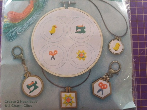 Embroidery necklace and key - embroidery,