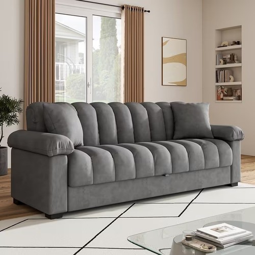 Seater velvet sofa - seater, bed