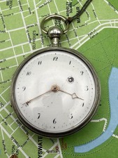 Silver  Verge 1820  Quarter Repeater Engraved Back Case Pocket Watch