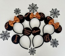 Personalised HALLOWEEN Minnie Mickey Ears Disney Theme Headband Disneyland