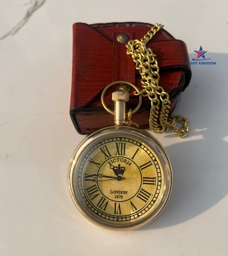 Vintage brass pocket watch - brass,