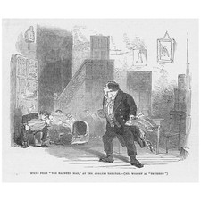 Scene from the Haunted Man at the Adelphi Theatre - Antique Print 1848