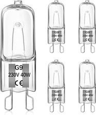 G9 40W Halogen Oven Bulbs, Dimmable, 300℃ Heat Tolerant, 2700K Warm White, 52