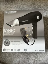 Silvercrest Ionic Hair Dryer Black Matt 2000W UK