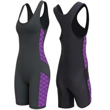 Ladies Boyleg Swimsuit Swimming Costume Long Leg Pool Beach Home Womens Swimsuit