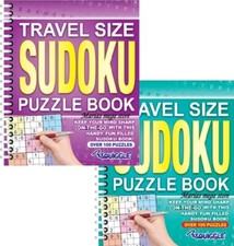 2 x SUDOKU SODUKU TRAVEL BOOKS 4 LEVELS PER BOOK 100 PUZZLES PER BOOK