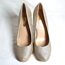 Court Heels Gold Glitter