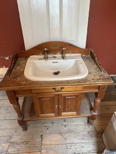 Vintage Old Vanity Unit with Brass Fittings