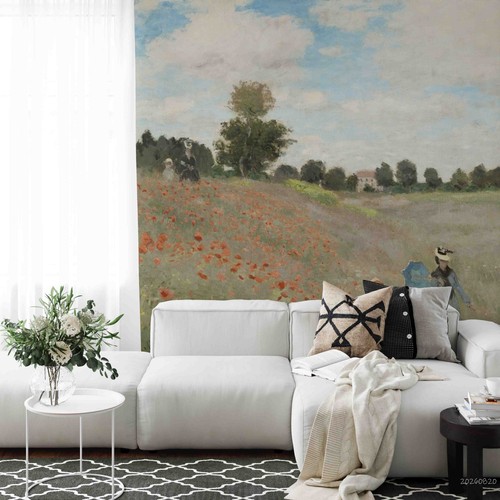 Oil painting poppy field - oil,