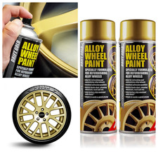 E-Tech Drift Gold Alloy Wheel Spray Paint Car Wheels Refurbishment Can 400ml x2
