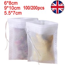 100/200Pcs Cotton Bags Empty Tea Bags Herbs Strainer Filter Loose Tea 3 Sizes UK