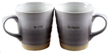 Pottery Style Mugs - Grey /