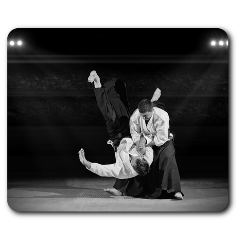Rectangle mouse mat - mouse, bw