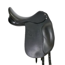 17" Adjustable Gullet Black Leather Collegiate Dressage Saddle