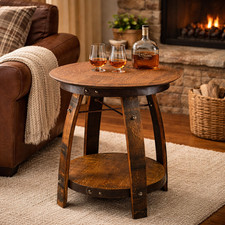 Rustic Whiskey Barrel Side