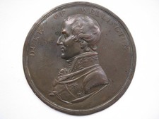 1815 Duke of Wellington bronze cliche medal 47mm obverse as BHM 886