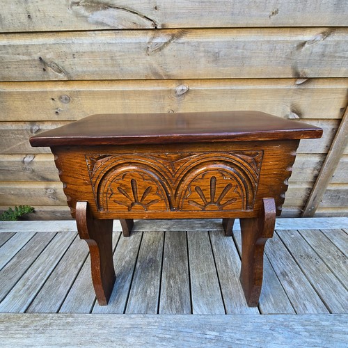 Vintage carved oak sewing - vintage,
