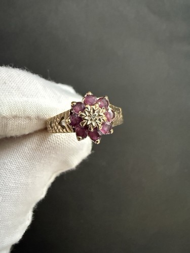 9ct flower cluster ring - flower,