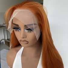 Ginger Orange Synthetic Hair Heat Resistant Long Straight Lace Front Wig