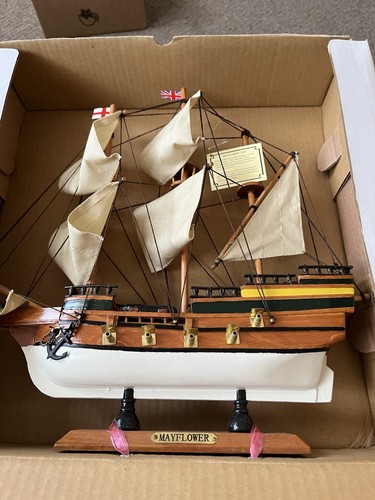 Vintage mayflower wooden ship - vintage,
