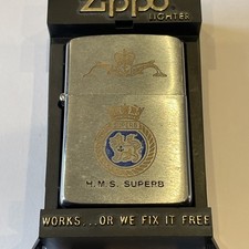 HMS SUPERB Zippo Lighter Rare & Highly Collectible 1986 Bradford PA II II boxed