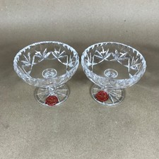 Pair of Vintage Webb Continental Hand Cut Lead Crystal Dessert Bowls