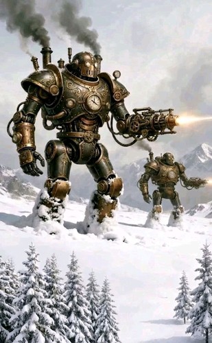 Steampunk fighting robots