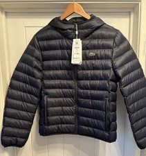 Lacoste Mens Quilted Winter Puffa Jacket Coat BH0539 Genuine Reg Fit S/M Blue 