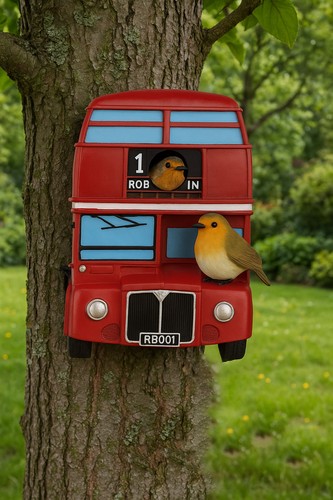 London bus bird house wooden - bus,