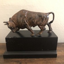 Vintage Bronze Bull Statue