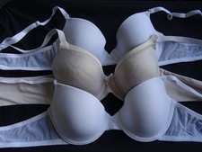 3 x Size 36A White/Pink