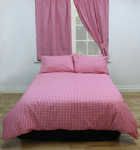 Gingham check cherry bedding - check,