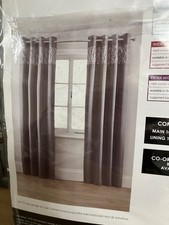 NEXT MAUVE PURPLE EMBELLISHED EYELET LINED CURTAINS PAIR - 53" X 54"  NEW