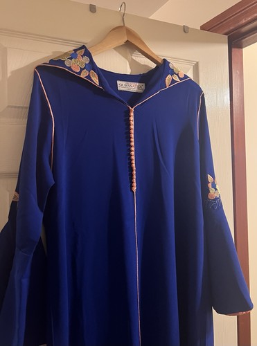 Navy blue moroccan jellaba for - blue,