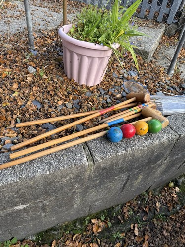 Wooden croquet set player - wooden,