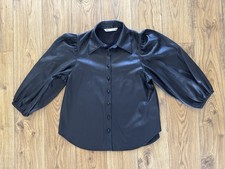 Zara Faux Leather Black Shirt