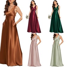 Women Elegant Satin A-Line