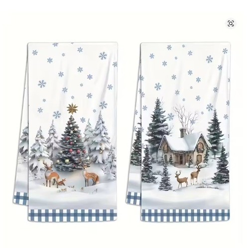 2pc christmas tea towels - christmas,