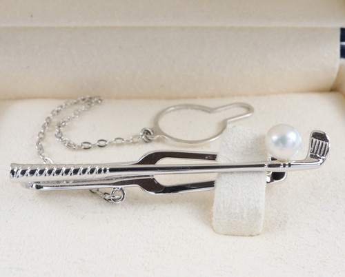 Mikimoto akoya pearl tie bar - akoya,